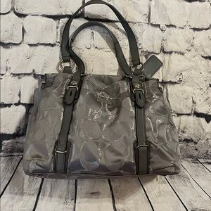 Coach Metallic Gray Shoulder Bag